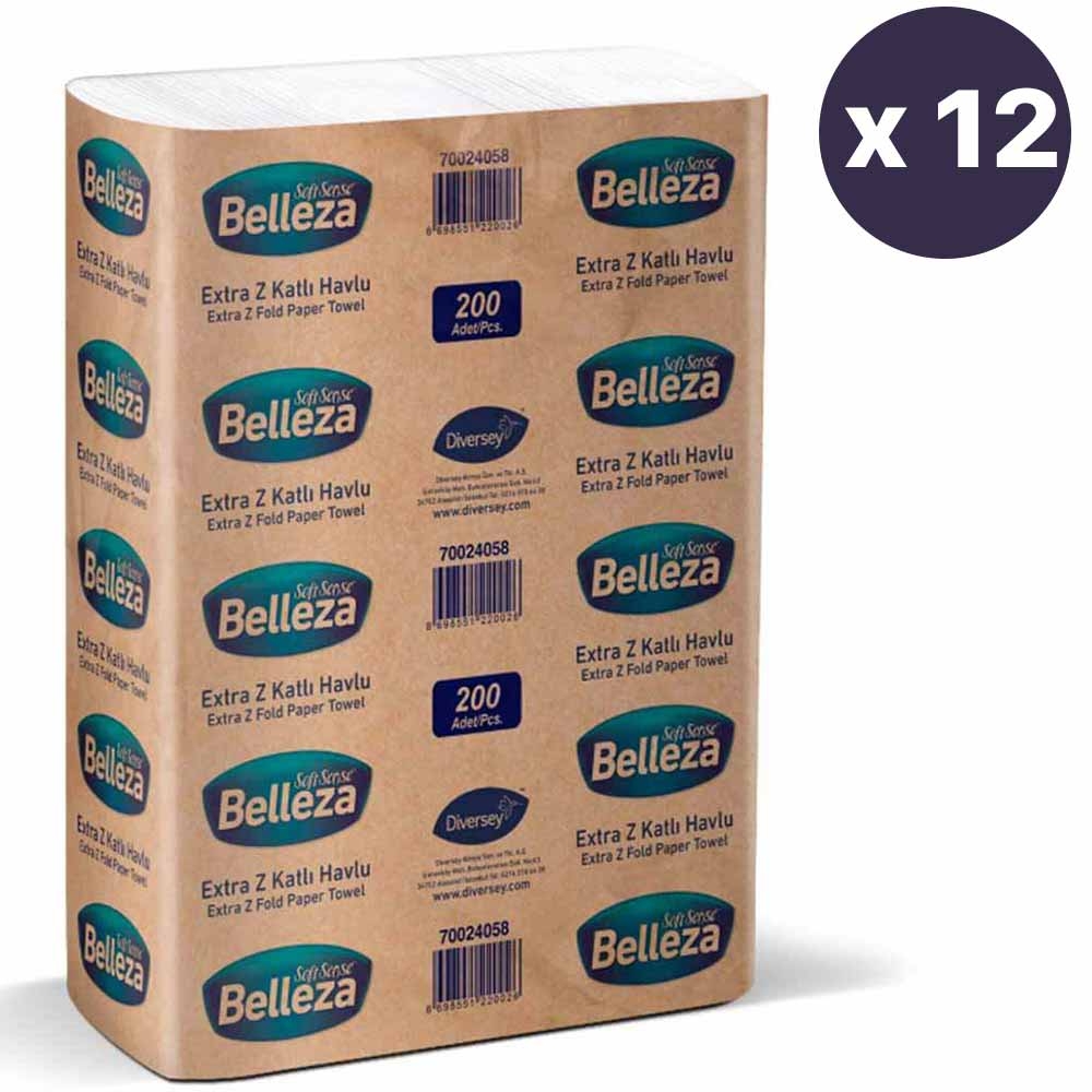 Belleza Dispenser Z Katlama Havlu 200'lü x 20 Paket